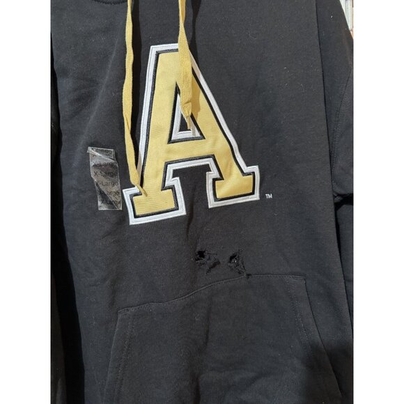 Army Black Knights Hoodie Sweatshirt, Cotton Blend, Black + Yellow, XL *Damaged* - Picture 4 of 9